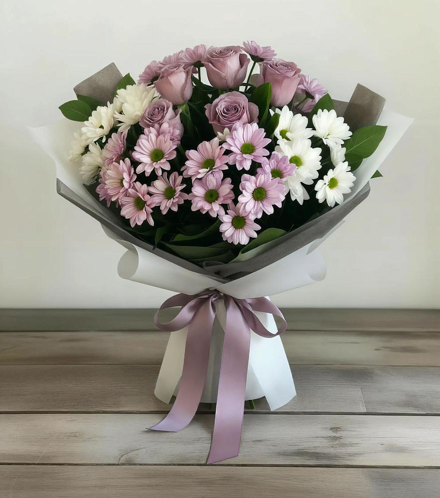 Букет цветов из: Хризантемы и Розы в Нижней Александровке