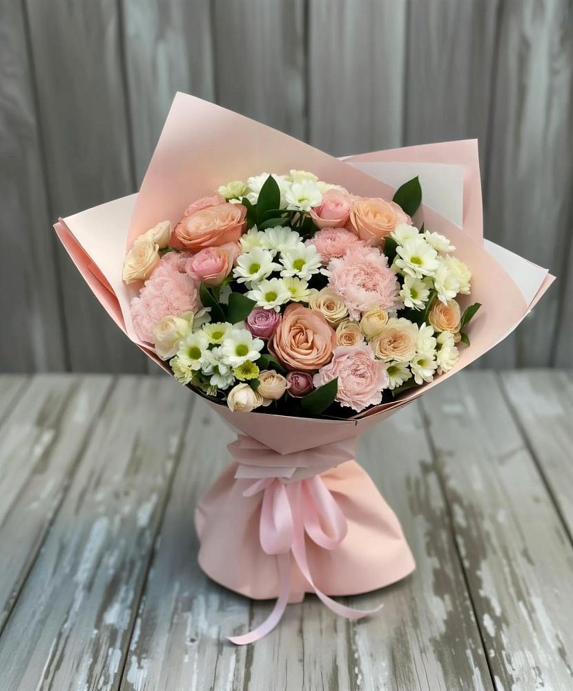 Букет цветов из: Гвоздики, Розы и Хризантемы в Нижней Александровке