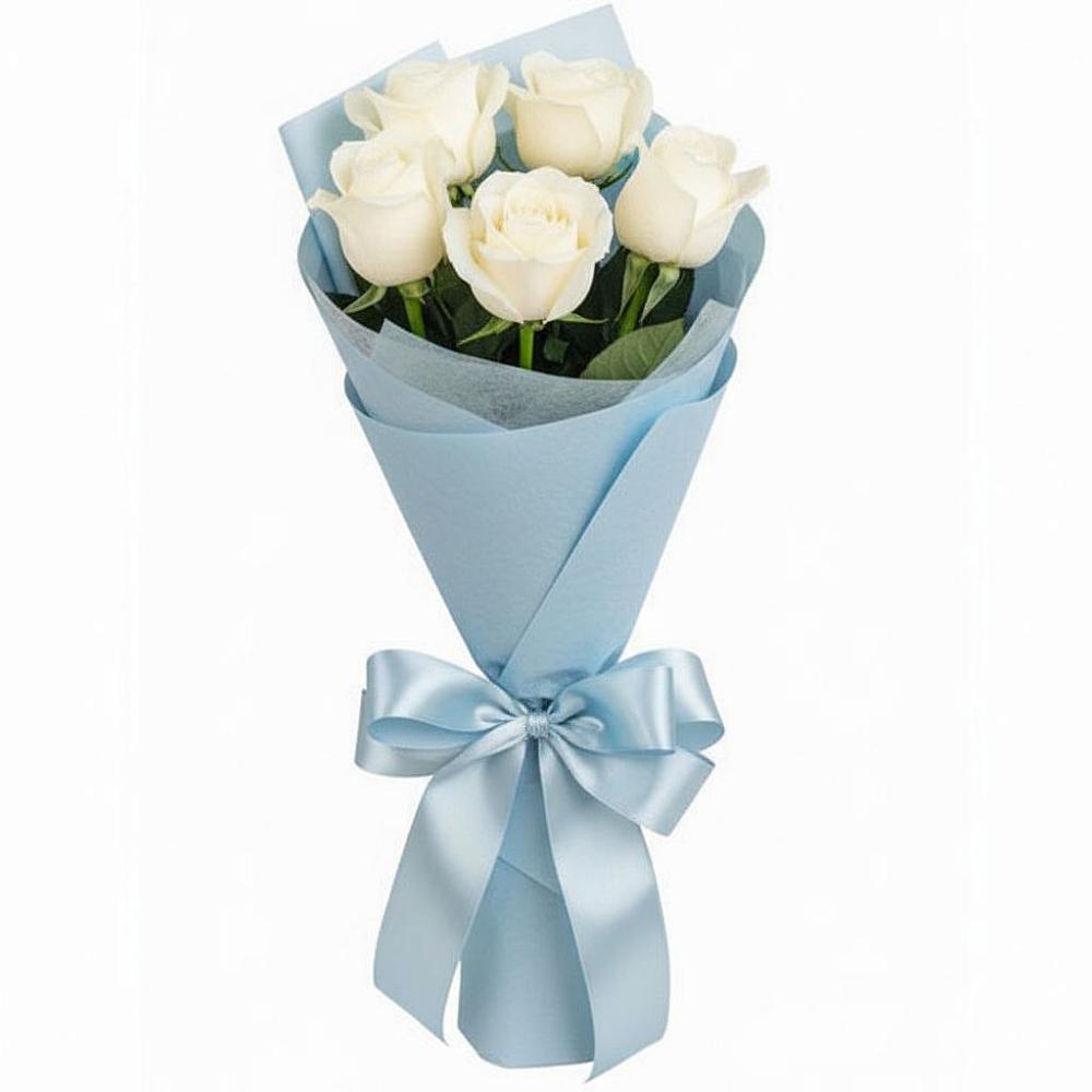 Букет 5 Белых роз Проуд в Нижней Александровке