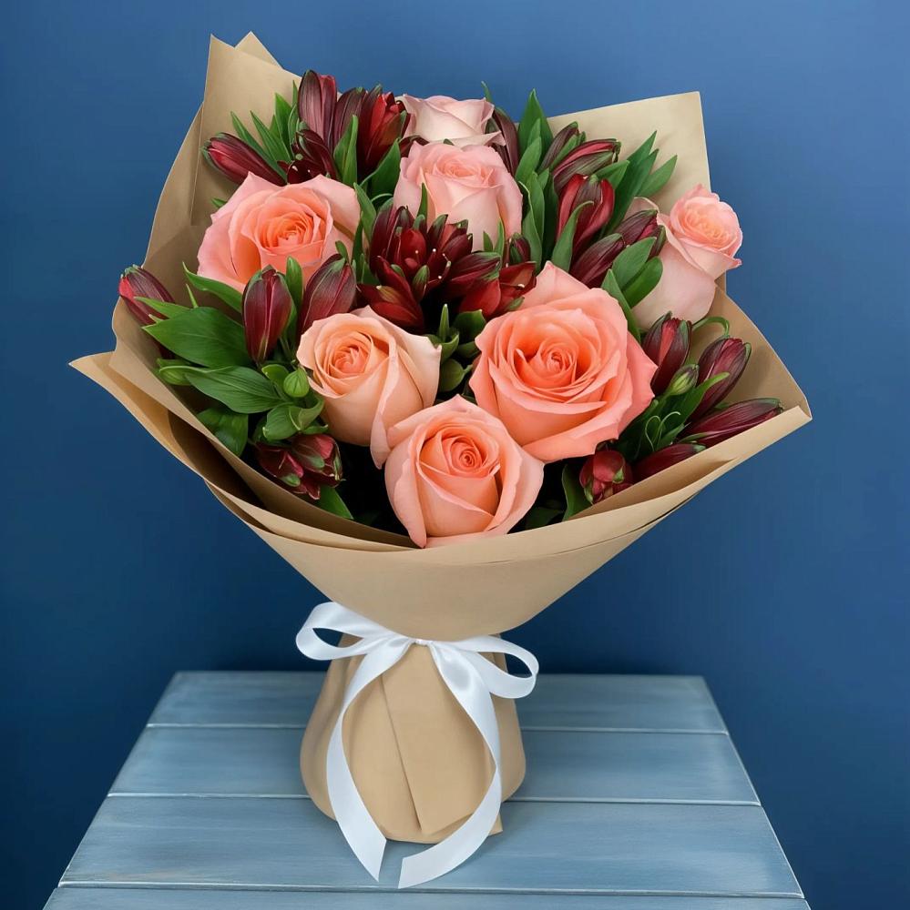 Букет цветов из: Розы и Альстромерии в Нижней Александровке