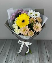 Букет цветов из:  Розы, Герберы и Хризантемы в Нижней Александровке