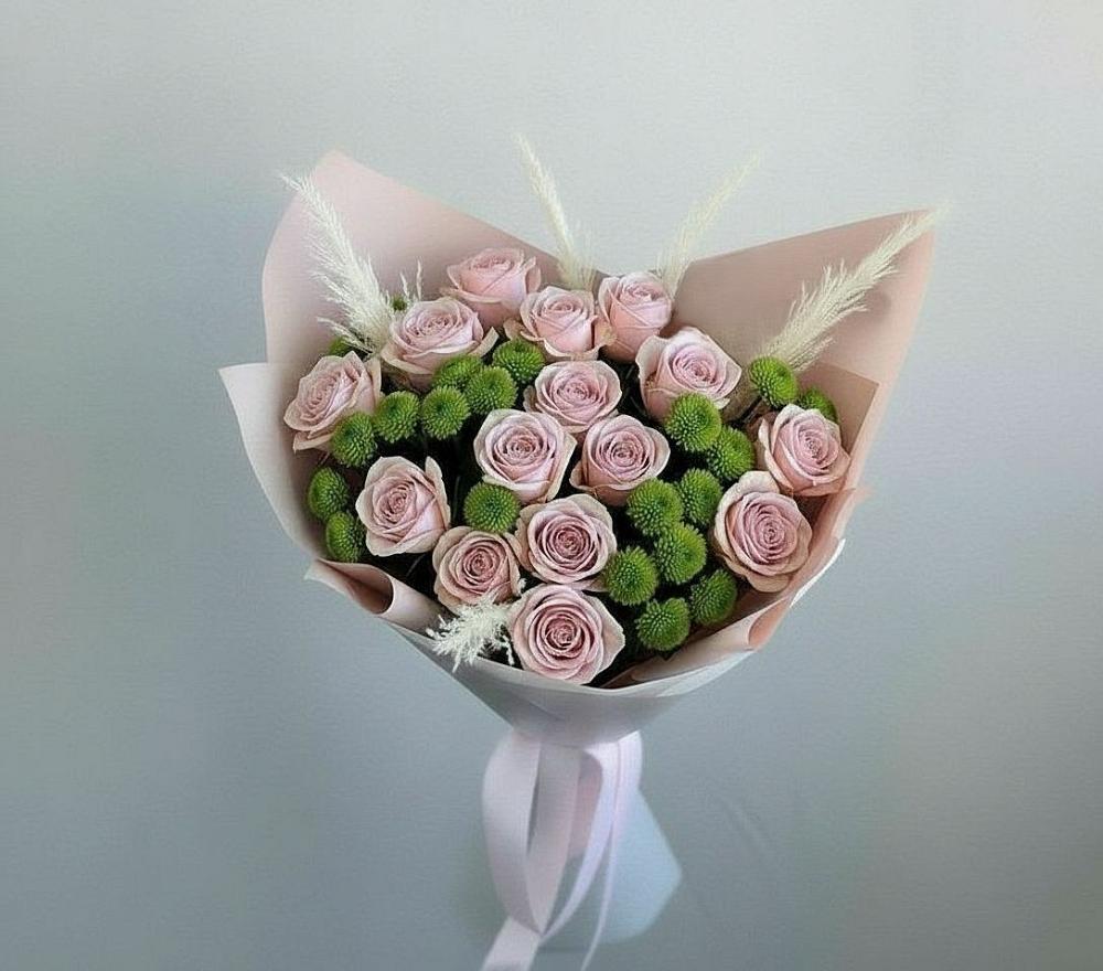 Букет цветов из: Розы и Хризантемы в Нижней Александровке