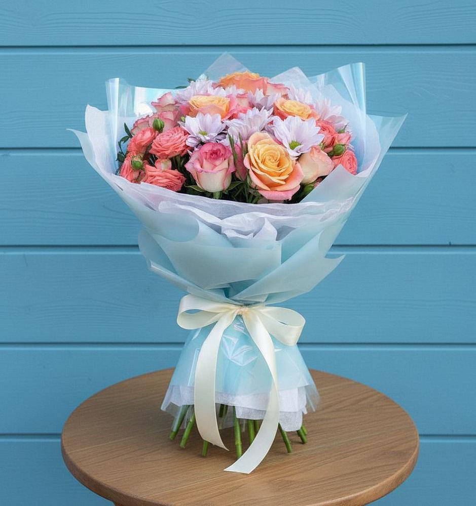 Букет цветов из: Хризантемы и Розы в Нижней Александровке