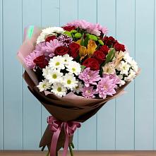 Букет цветов из:  Розы, Хризантемы и Альстромерии в Нижней Александровке